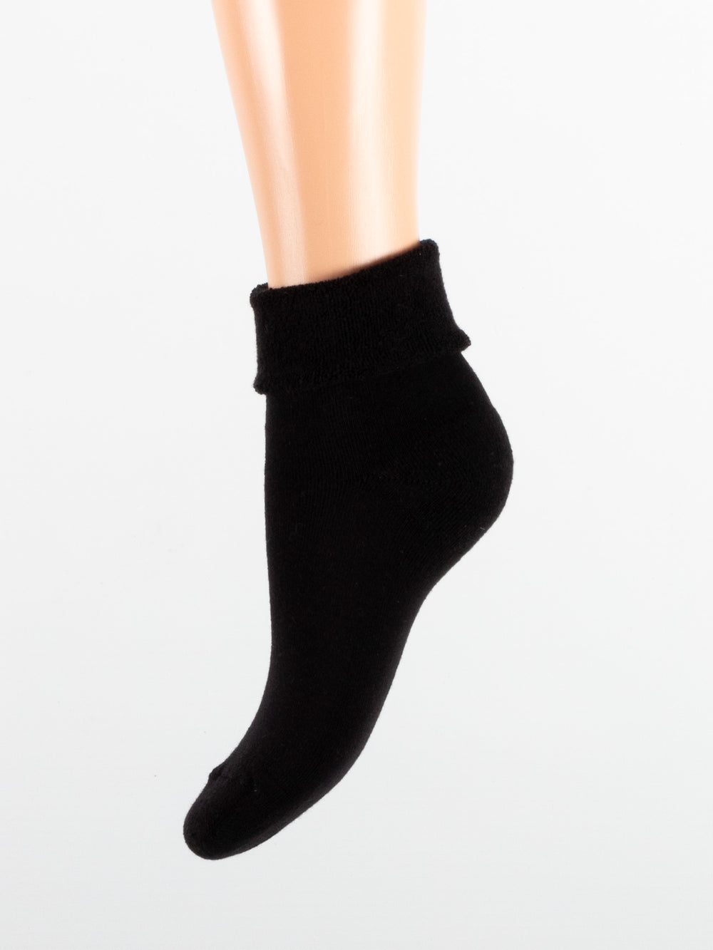 Taglio Laser Risvolto in Caldo Cotone – Donna — Nero