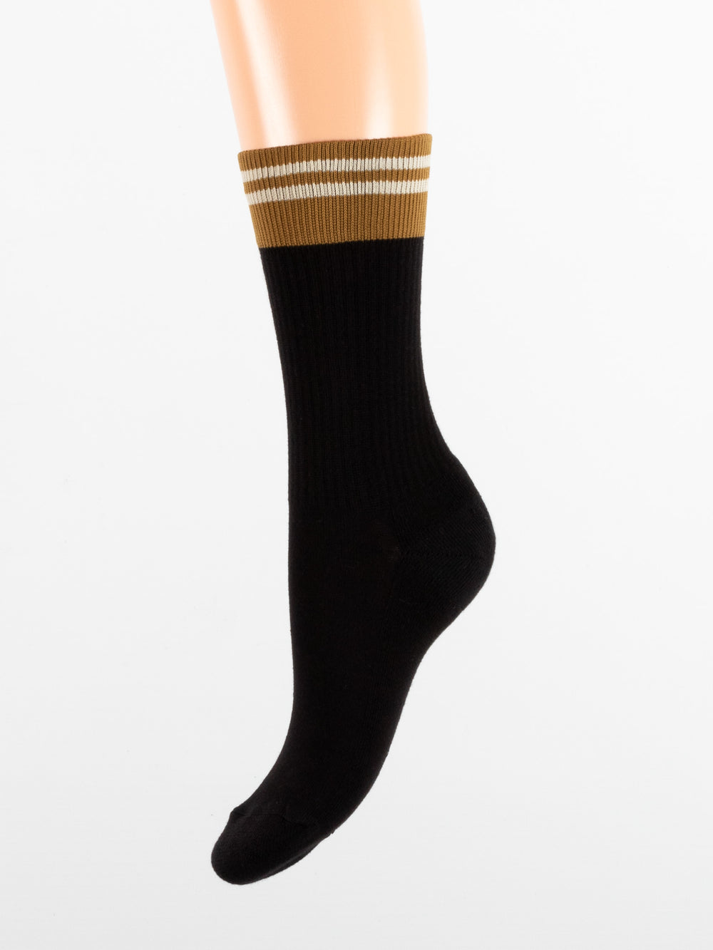 Costina Polsino Rigato in Caldo Cotone – Donna — Nero