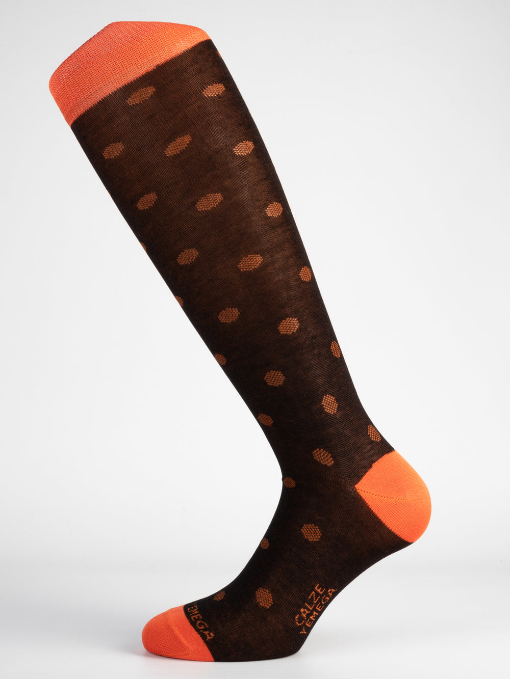 Pois Melange in Filo di Scozia – Uomo — Arancione
