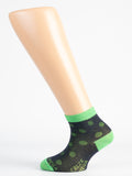 Pois Melange in Filo di Scozia – Bimbo, colore Nero e verde - Yemega