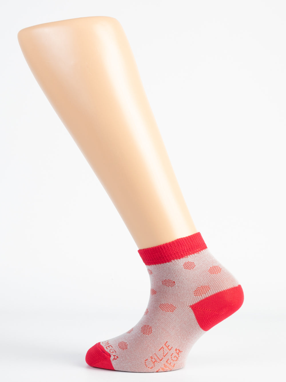 Pois Melange in Filo di Scozia – Bimbo — grigio e rosso