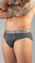 Elastico Logo – Slip Uomo in Cotone, colore Grigio - Yemega