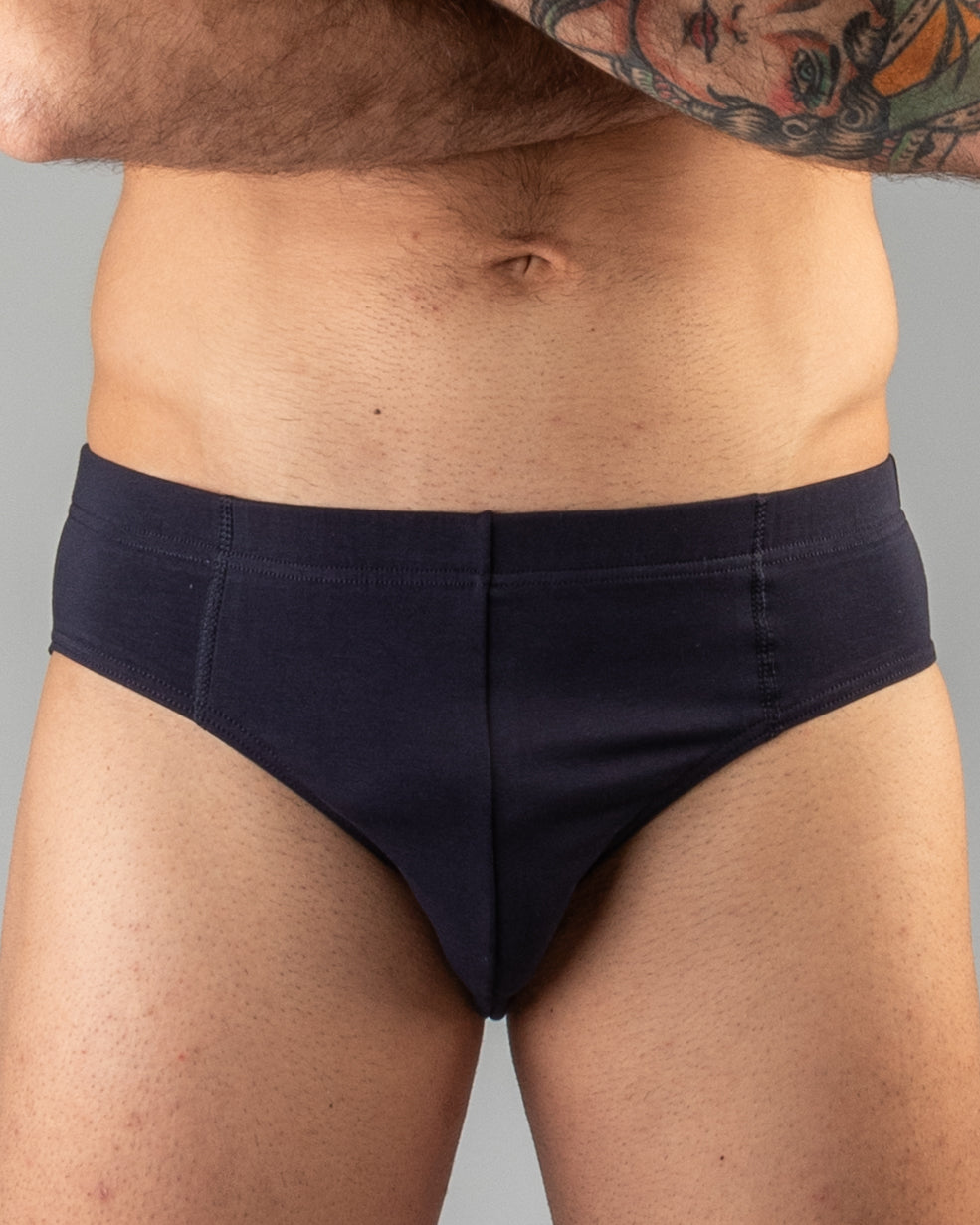 Elastico Interno – Slip Uomo in Cotone — Blu navy