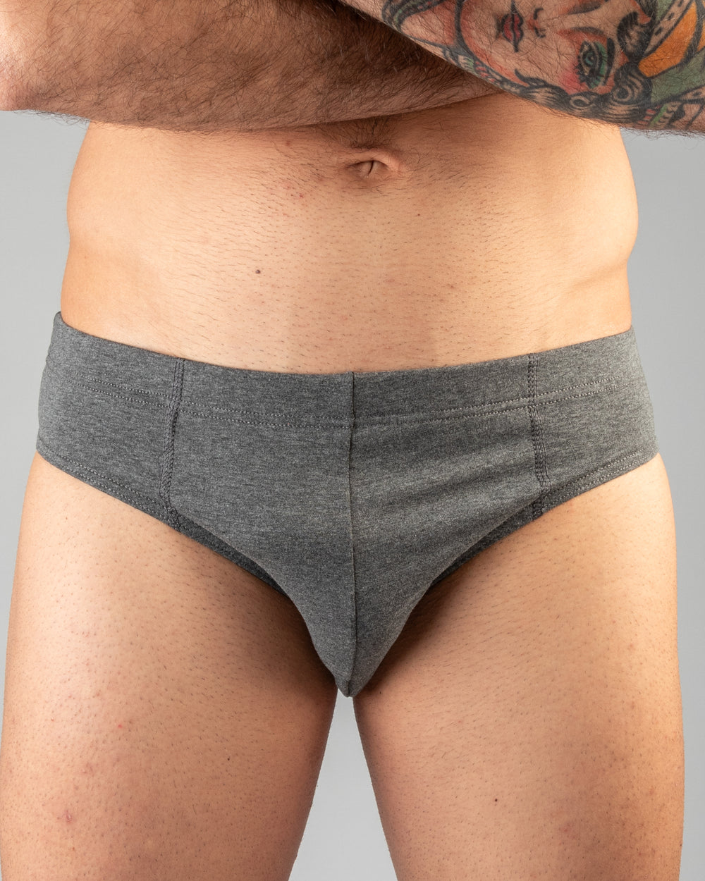 Elastico Interno – Slip Uomo in Cotone — Grigio