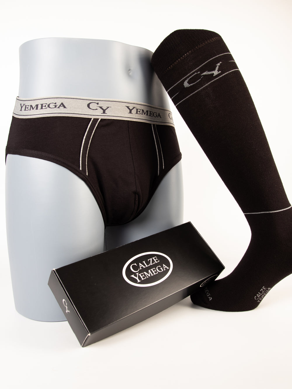 Con Slip Elastico Logo in Caldo Cotone — Nero