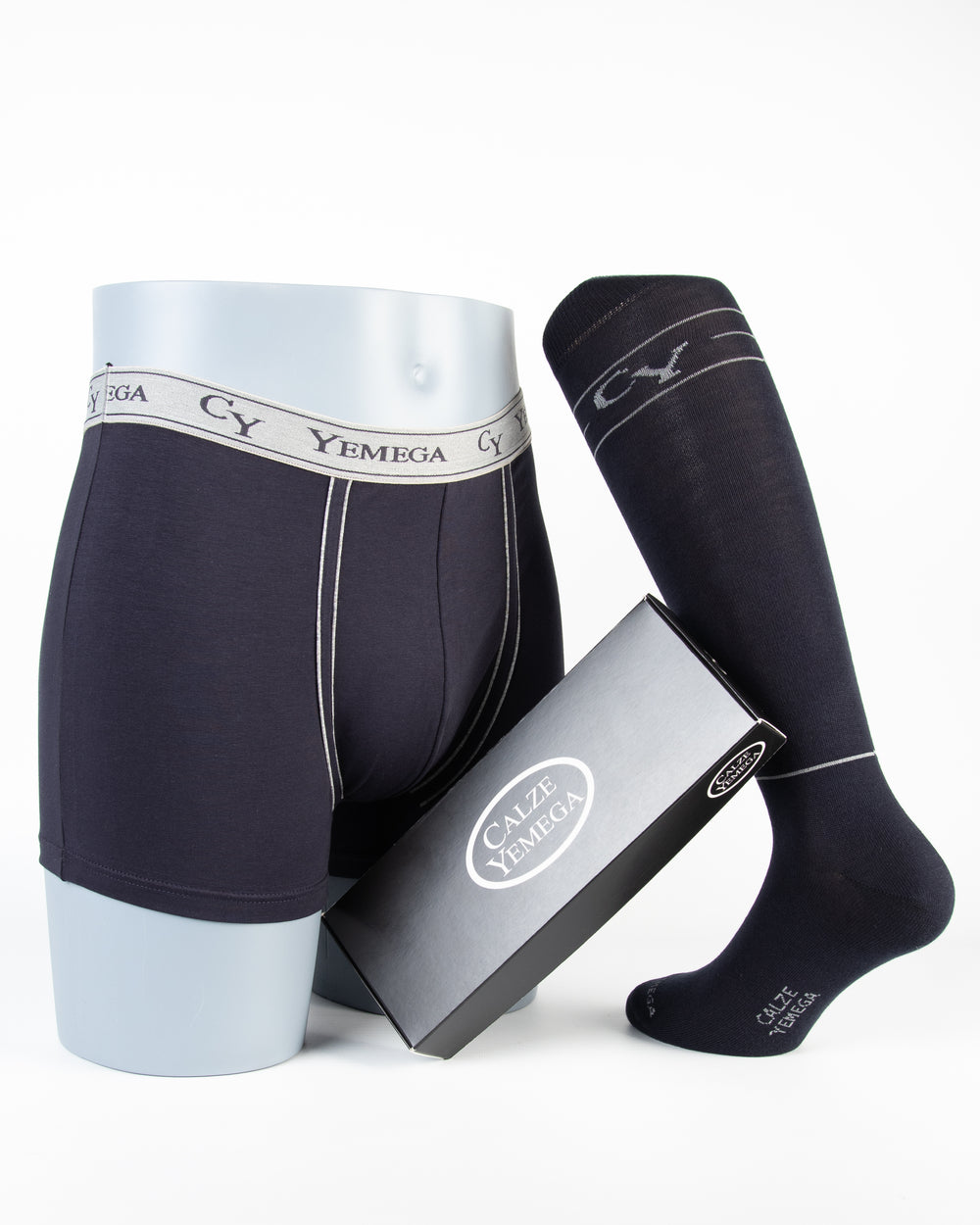Con Boxer Elastico Logo in Caldo Cotone — Nero