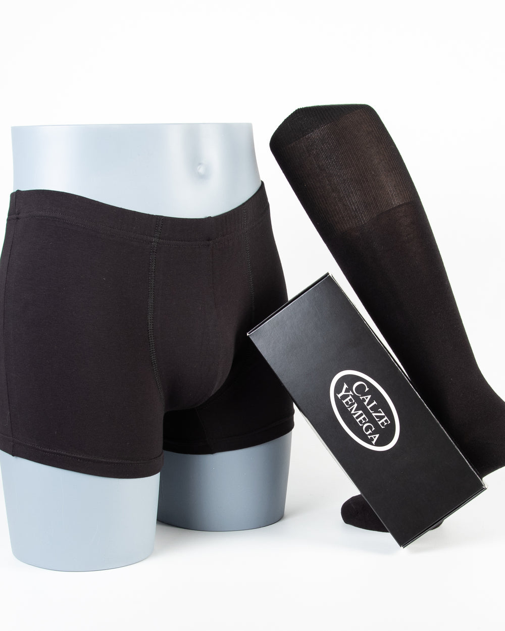 Classico Con Boxer Elastico Interno in Caldo Cotone — Nero