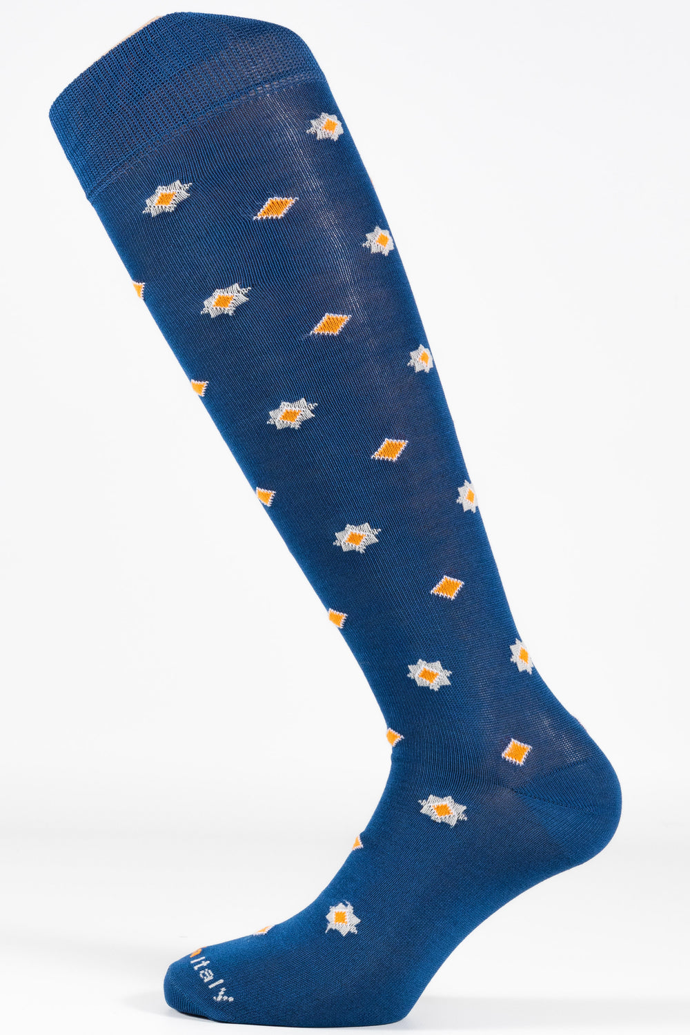 Geometrico in Filo di Scozia – Uomo — Blu