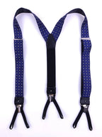 Bretelle a Y in seta intrecciata blu elettrico