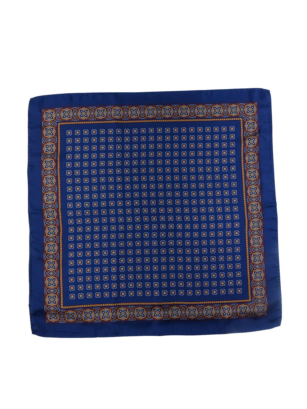 Blu Foresta Geometrico – Foulard in Seta 70×70
