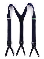 Bretelle a Y in seta shantung blu scuro